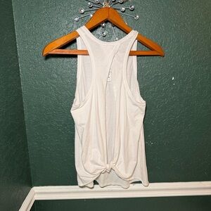 Lululemon Athletica Women's Knotted Open Ends Tank Top White Size 8 NWOT